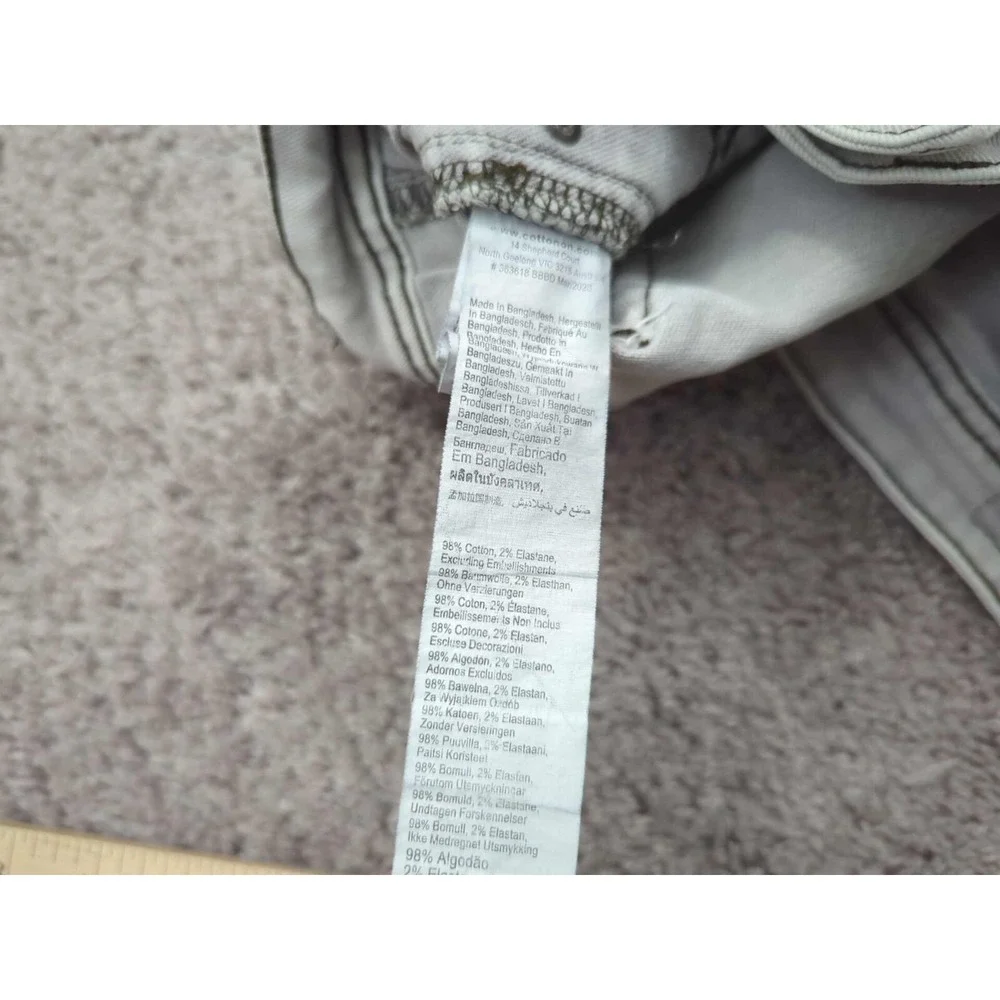 Cotton On Shorts Mens 32 Gray Denim Straight Frayed Hem Stretch‎ Casual